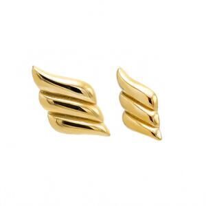 NEW SAHIRA women's solid wave earrings in gold